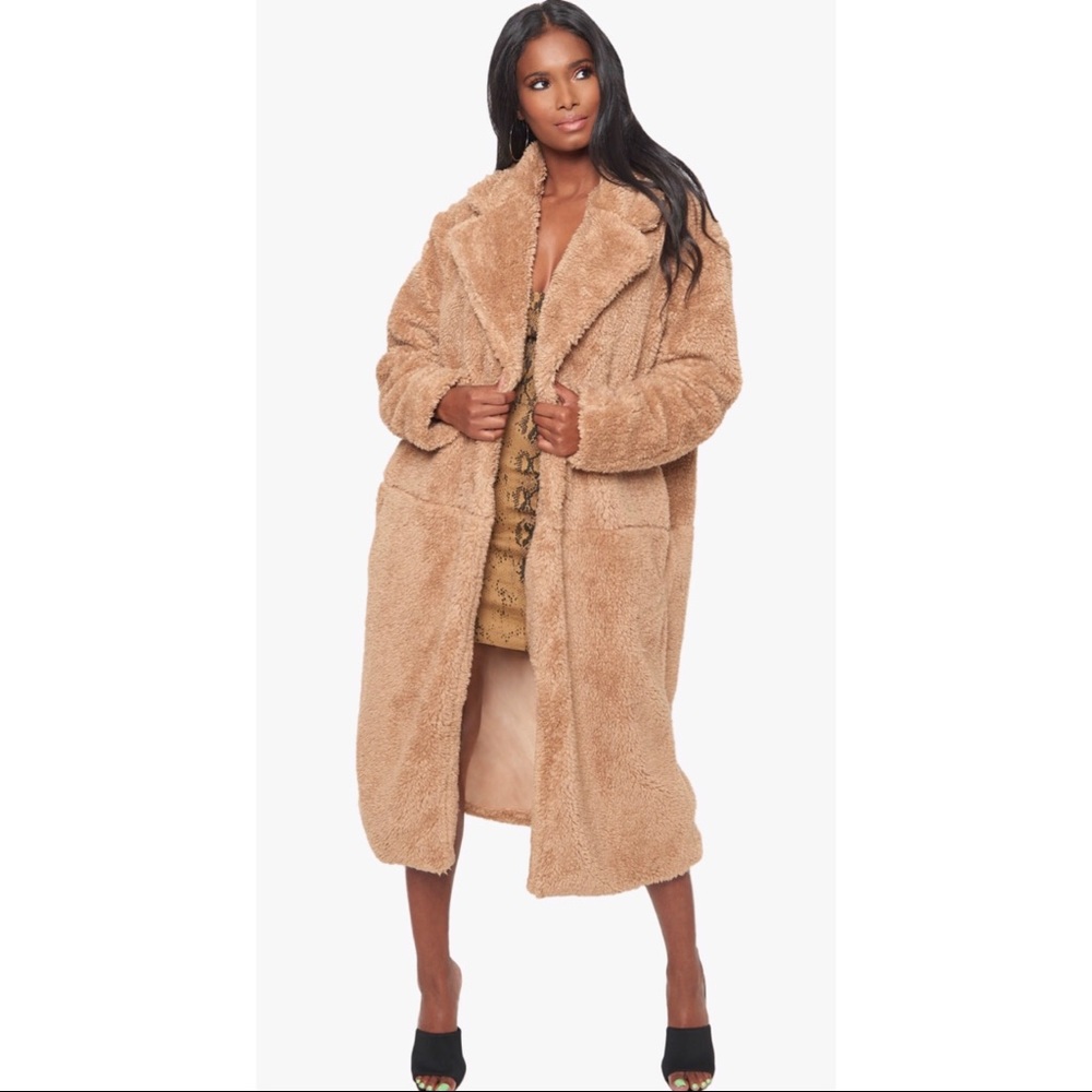 Faux Fur Long Coat size small